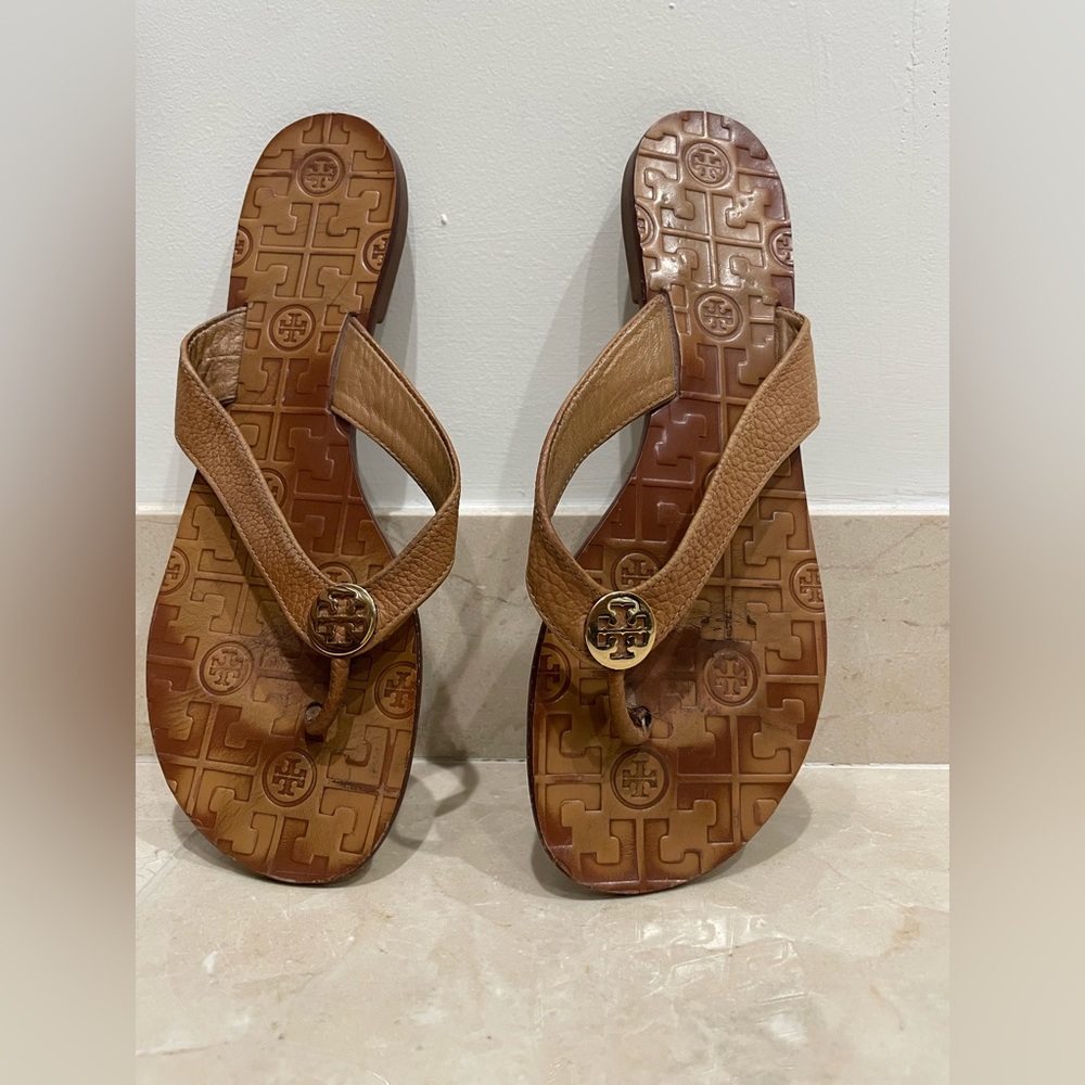 Tory Burch Tan Leather Thora Sandal
